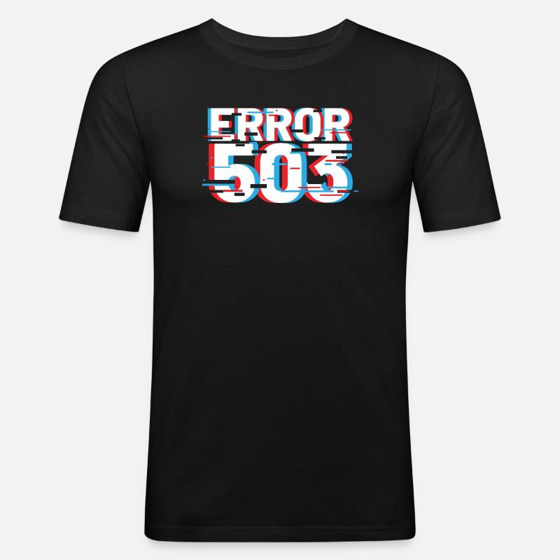 Fehler 503 Glitch - Männer Slim Fit T-Shirt - Schwarz