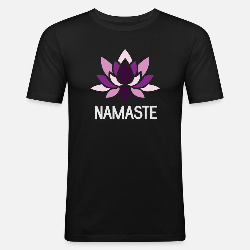 Namaste - Yoga Geschenkidee - Männer Slim Fit T-Shirt - Schwarz
