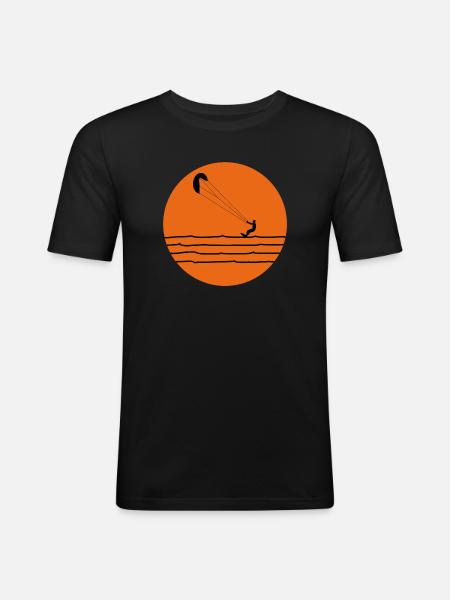 Kitesurf - T-shirt près du corps Homme - noir