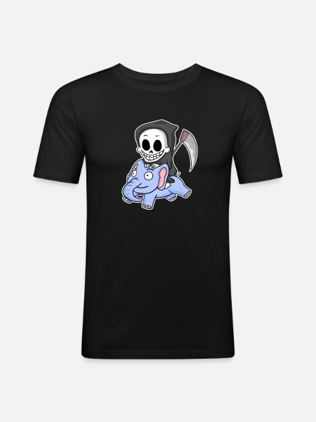 Grim Reaper Elephant - Men's Slim Fit T-Shirt - black