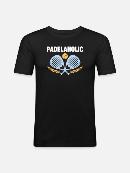 Padel Tennis Padelaholic - Herre Slim Fit T-Shirt - sort