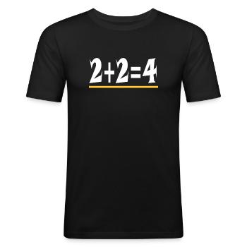 Das Logische - Männer Slim Fit T-Shirt - Schwarz - Vorne - Nik (191cm)