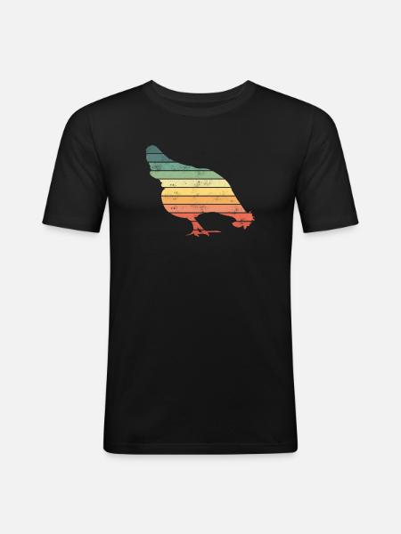 Poulets - T-shirt près du corps Homme - noir