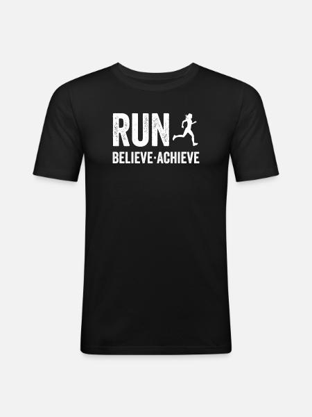 Marathon - Run. Believe. Achieve. - Men's Slim Fit T-Shirt - black