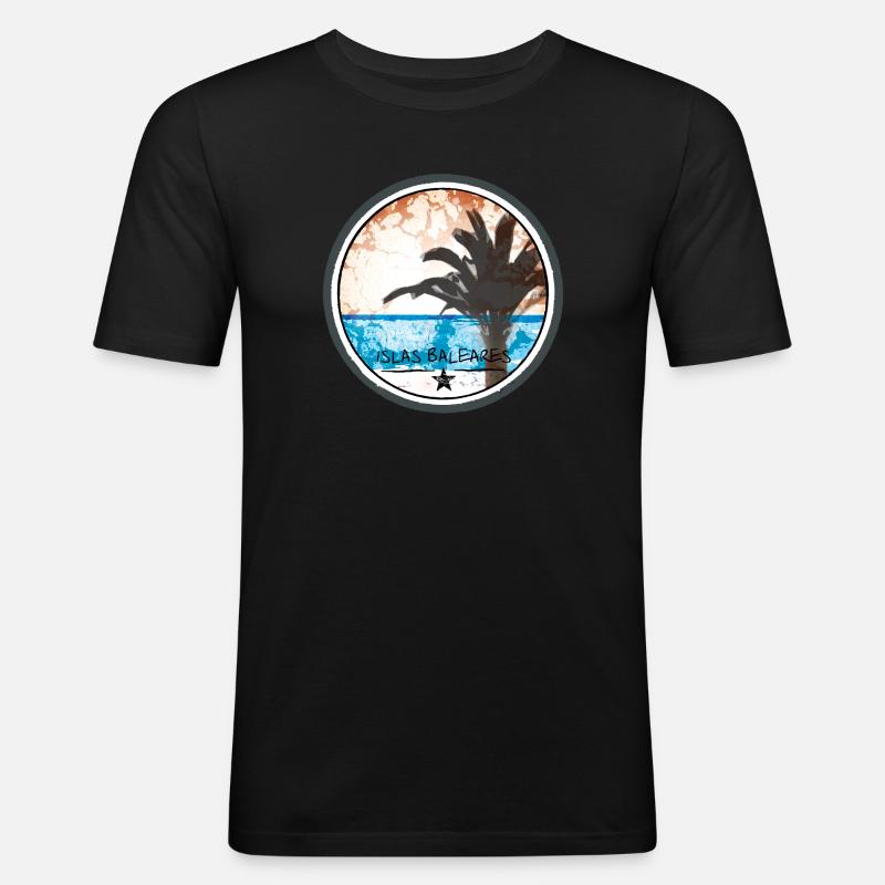 Islas Baleares - Männer Slim Fit T-Shirt - Schwarz