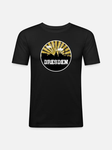 Dresden Skyline Home Game - Men's Slim Fit T-Shirt - black