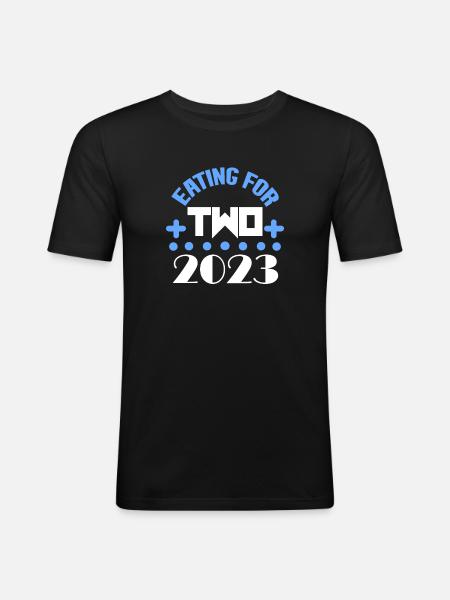 Grossesse Gémeaux 2023 - T-shirt près du corps Homme - noir