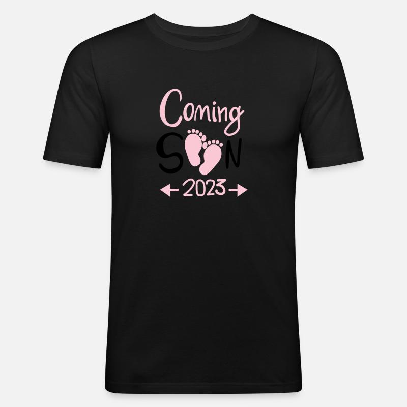 Schwanger 2023 - Männer Slim Fit T-Shirt - Schwarz