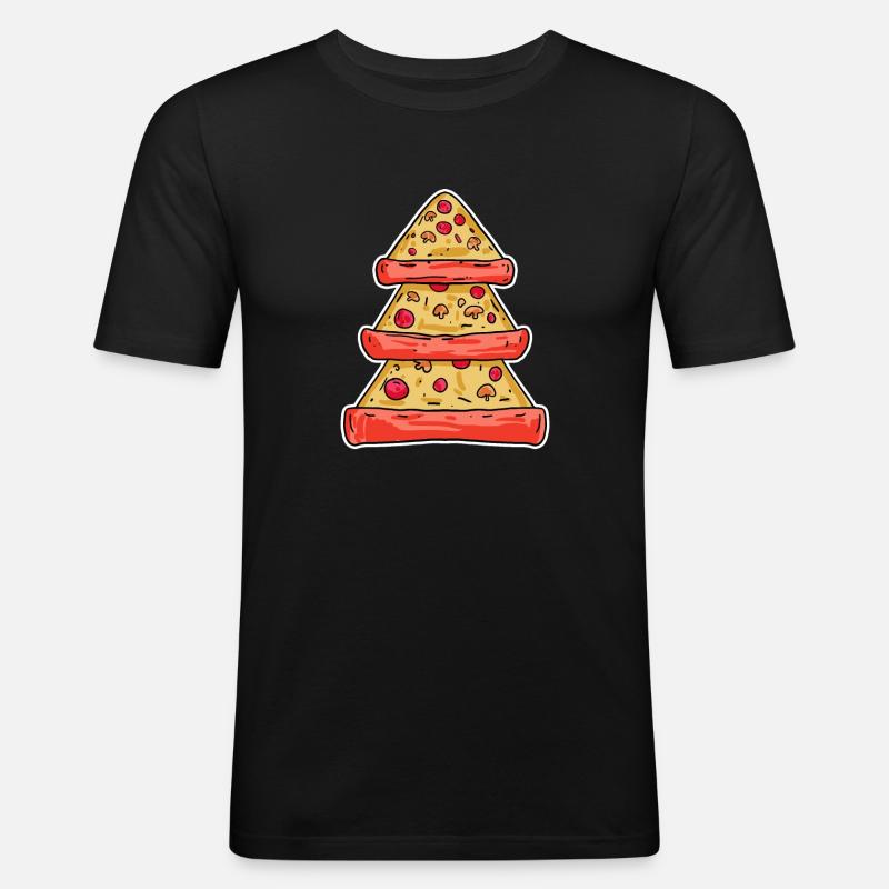Pizza Baum - Men's Slim Fit T-Shirt - black