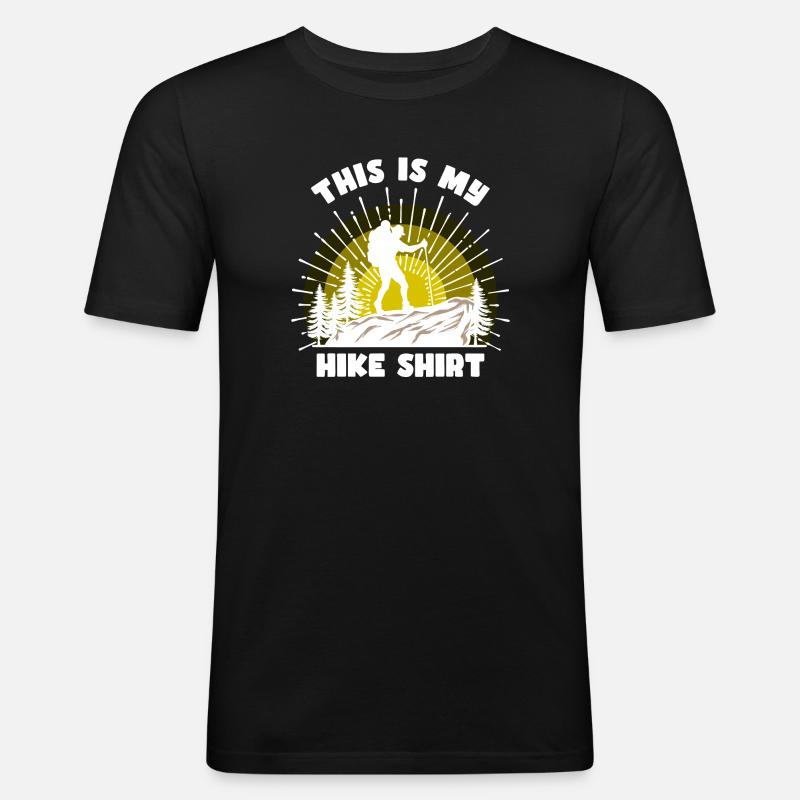 Bergsteigen Wanderer Wandern Bergwandern Statement - Männer Slim Fit T-Shirt - Schwarz