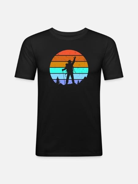 Mountaintops, mountaineering, hiking, hiking - Men's Slim Fit T-Shirt - black