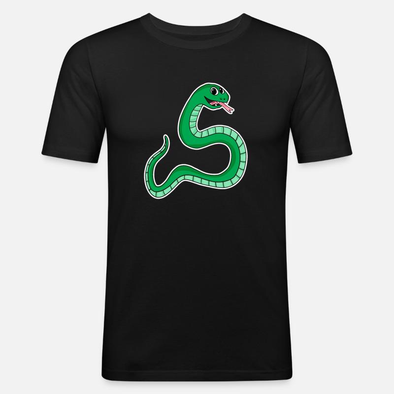 Serpent - Serpent vert - T-shirt près du corps Homme - noir