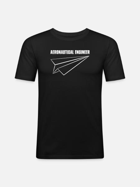 Aeronautical Engineer Paper Airplane - Men's Slim Fit T-Shirt - black