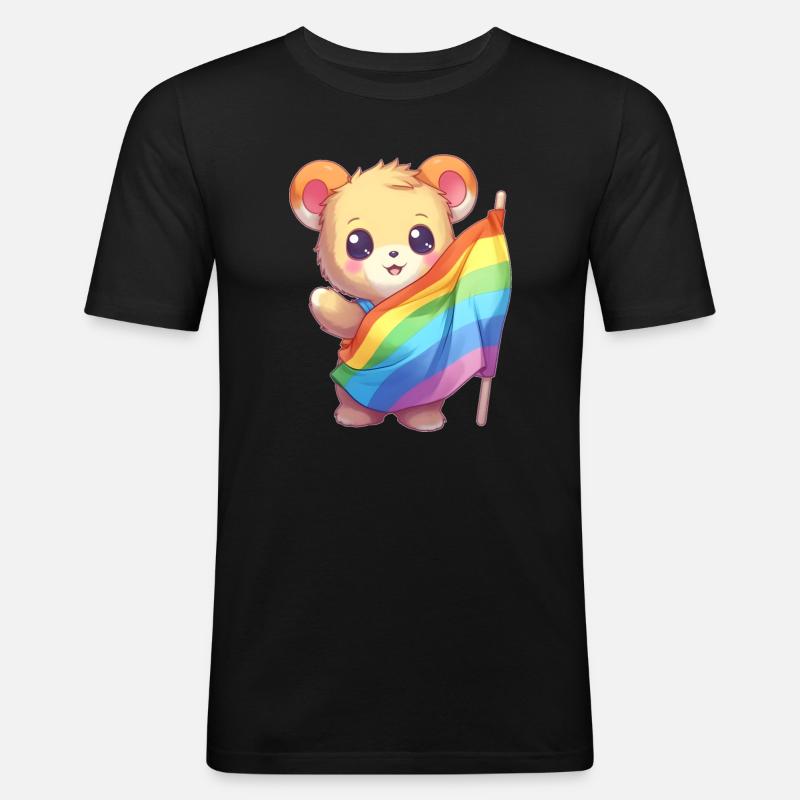 Liebe ist eine Bärennotwendigkeit - Männer Slim Fit T-Shirt - Schwarz