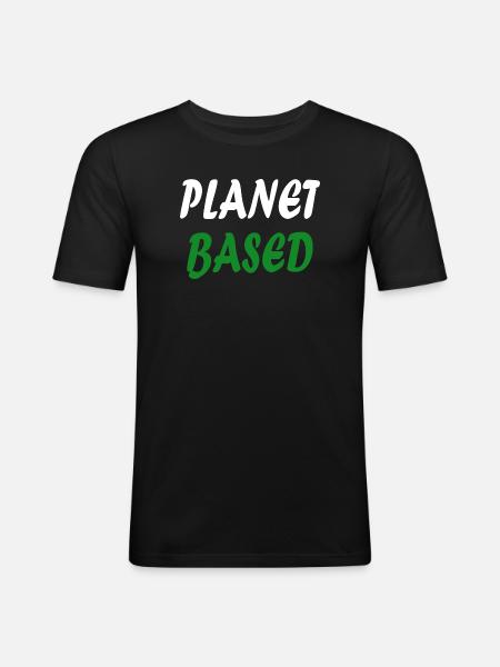 Planet based vegan - Men's Slim Fit T-Shirt - black