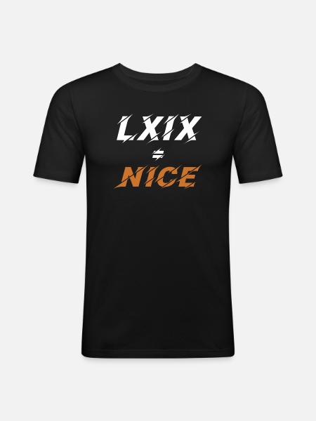 69=nice in roman numerals - Men's Slim Fit T-Shirt - black