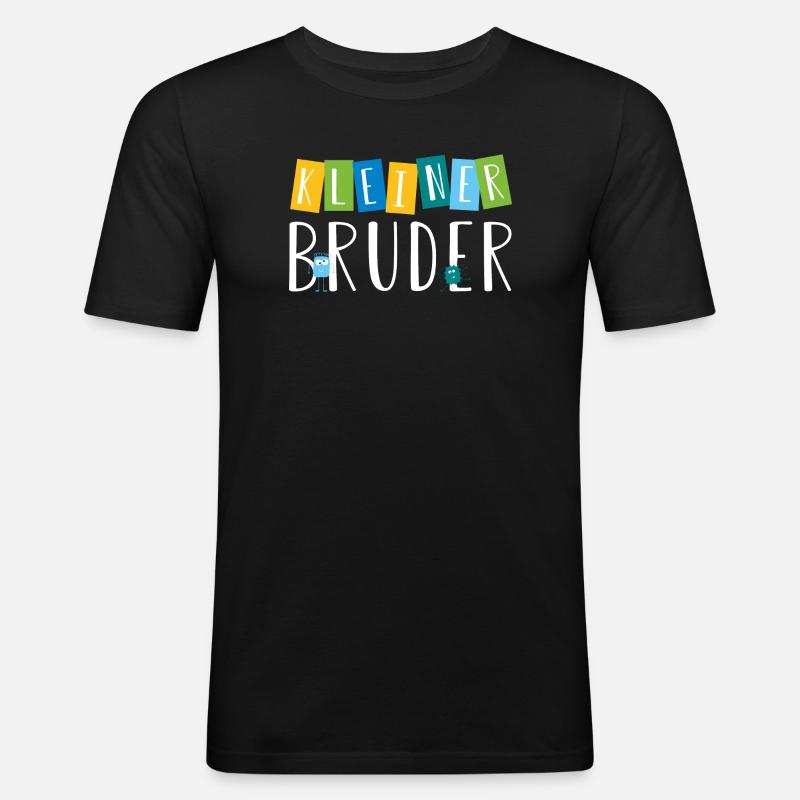kleiner Bruder - süße Monster - Männer Slim Fit T-Shirt - Schwarz