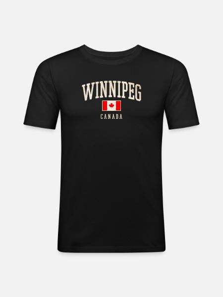 Winnipeg Canada Retro Varsity - Men's Slim Fit T-Shirt - black