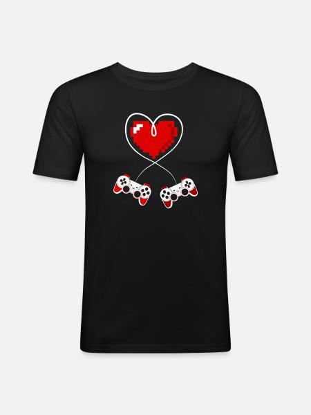 video games, gamer, game console - Men's Slim Fit T-Shirt - black