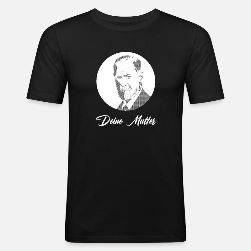 Deine Mutter - Männer Slim Fit T-Shirt - Schwarz