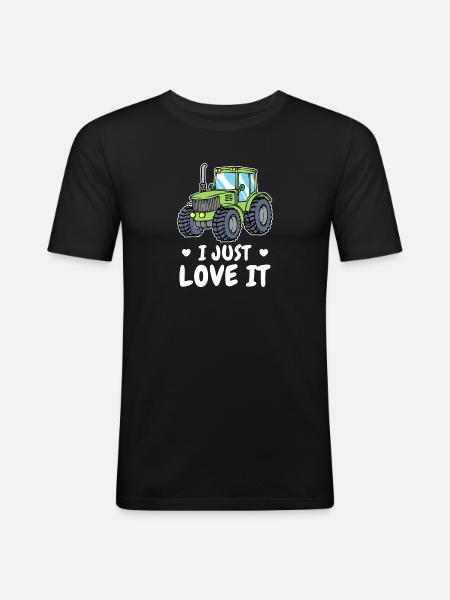 Landwirt Statement Kraftfahrzeug Traktor Ackerbau - Männer Slim Fit T-Shirt - Schwarz