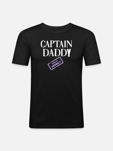 Captain Daddy Made in America - Men's Slim Fit T-Shirt - black