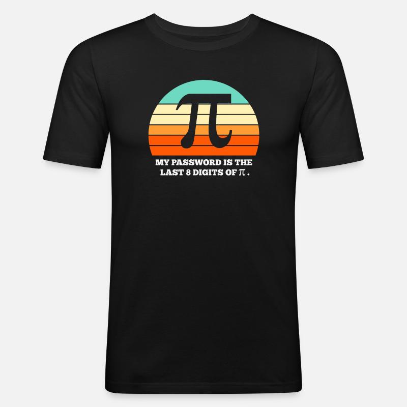 Pi, Mathematik, Mathematik - Männer Slim Fit T-Shirt - Schwarz