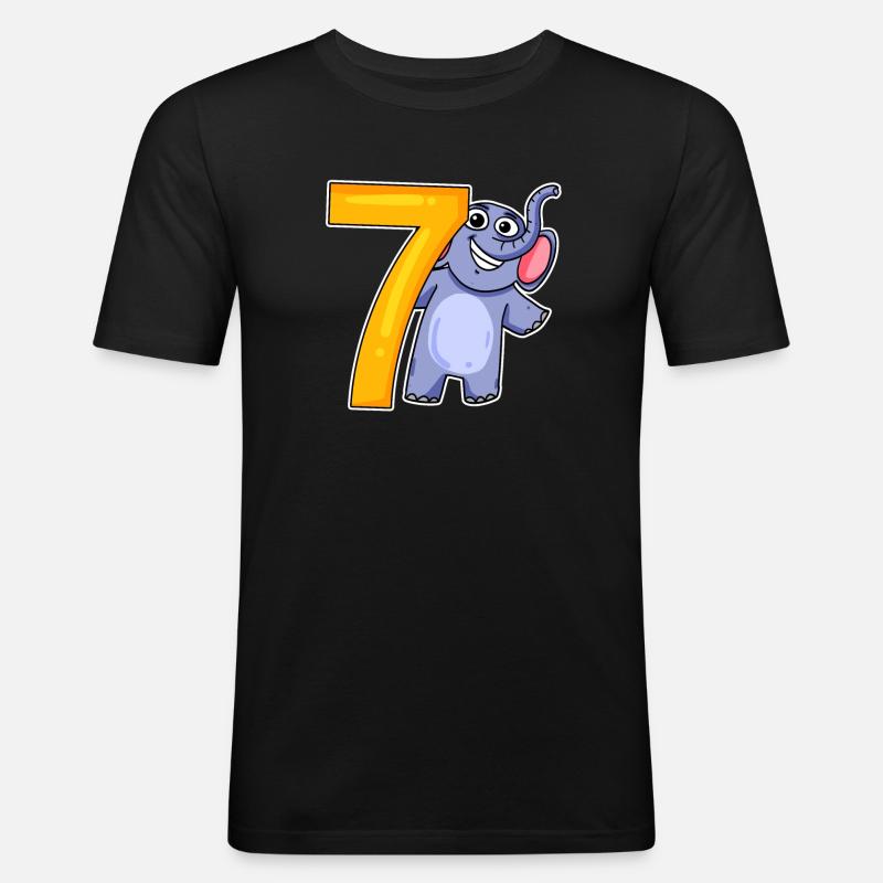 sieben - 7 - Männer Slim Fit T-Shirt - Schwarz