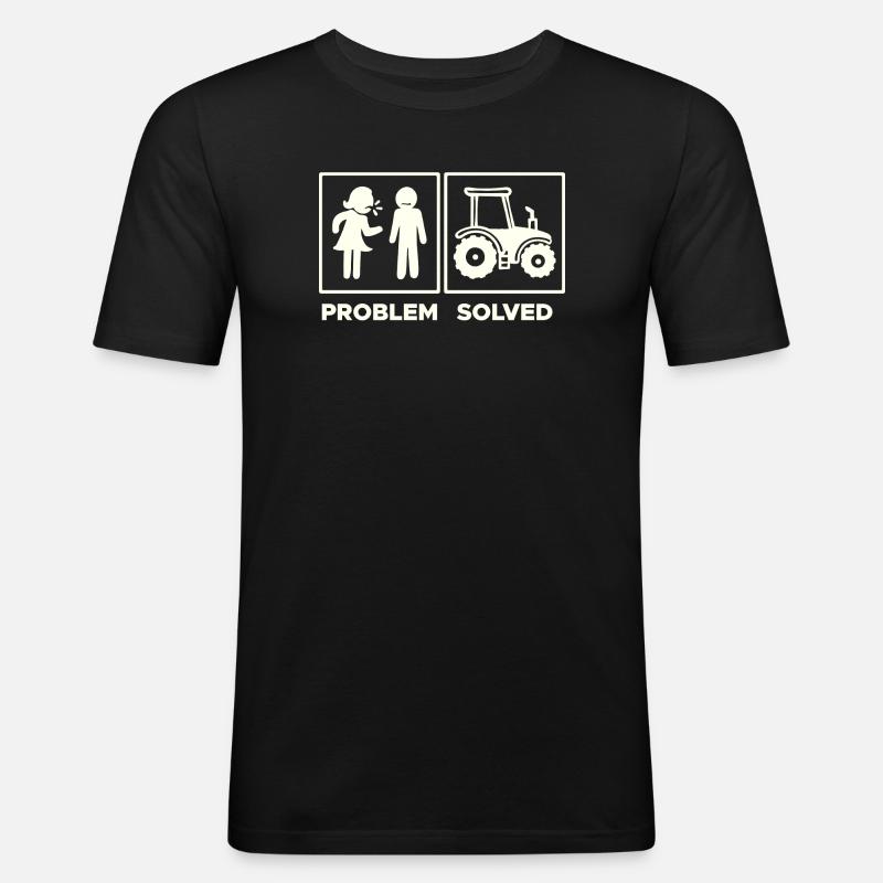 Traktor Statement Nutzfahrzeug Fahrzeug Ackerbau - Männer Slim Fit T-Shirt - Schwarz