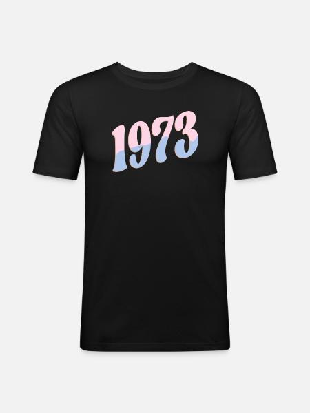 1973 Birthday Gifts Retro - Men's Slim Fit T-Shirt - black