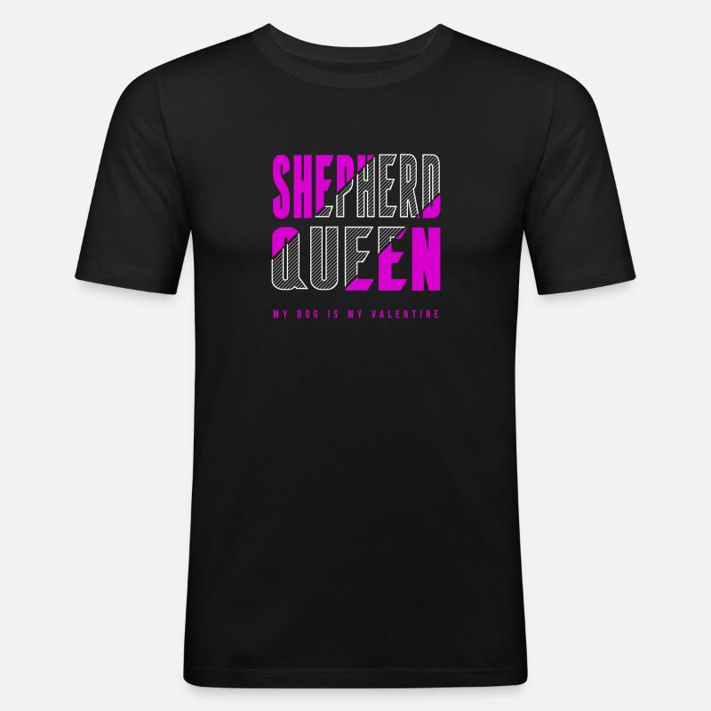 Shepherd Königin - Männer Slim Fit T-Shirt - Schwarz
