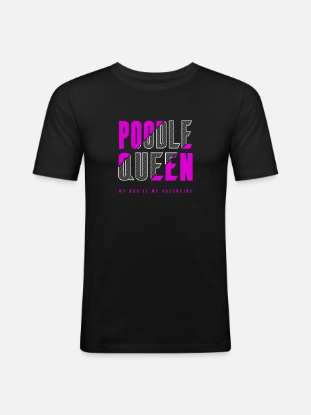 Poodle Queen - Men's Slim Fit T-Shirt - black