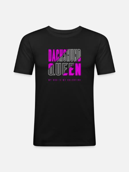 Dachshund Queen - Men's Slim Fit T-Shirt - black