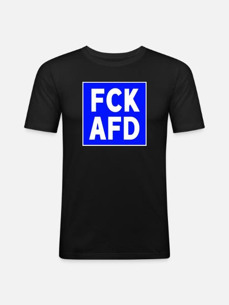 FCK AFD - Männer Slim Fit T-Shirt - Schwarz