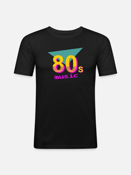 80s Music - Men's Slim Fit T-Shirt - black