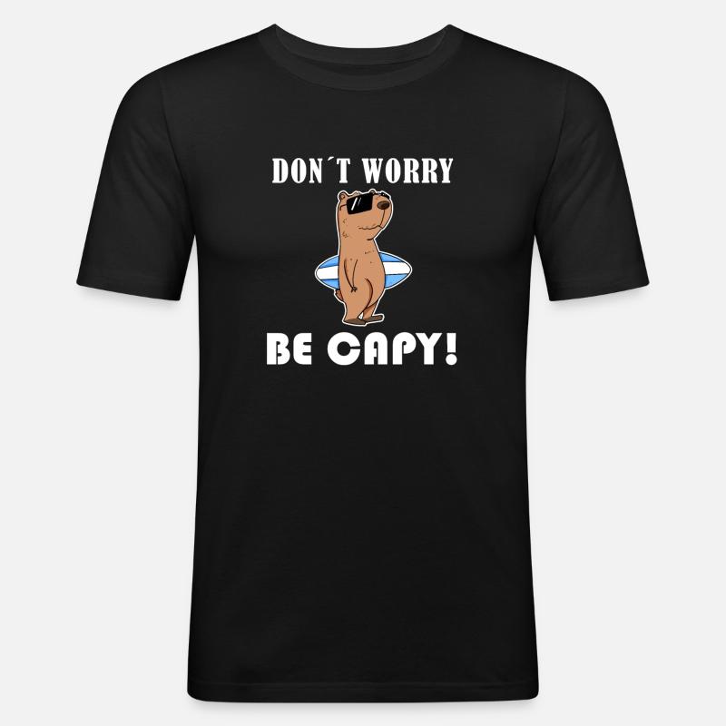 Capybara Capybara gåva - Slim Fit T-shirt herr - svart