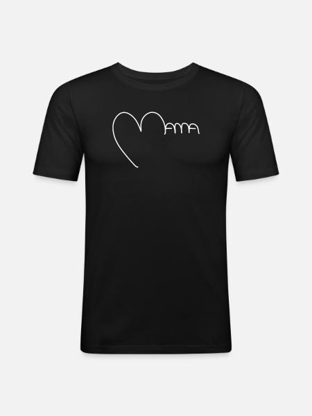 Mama - Männer Slim Fit T-Shirt - Schwarz