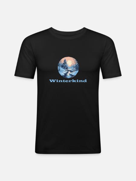 Winter Child - Men's Slim Fit T-Shirt - black