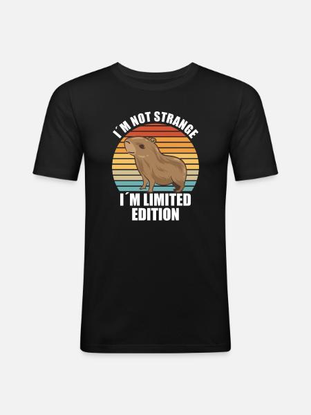 Capybara Zoo Animal Design - Men's Slim Fit T-Shirt - black
