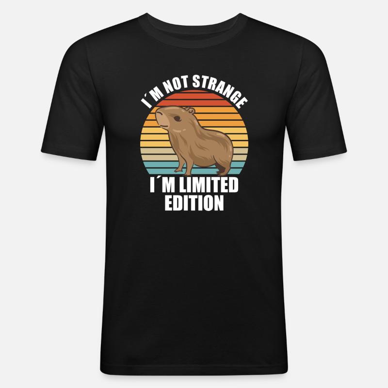 Capybara Zootier Design - Männer Slim Fit T-Shirt - Schwarz