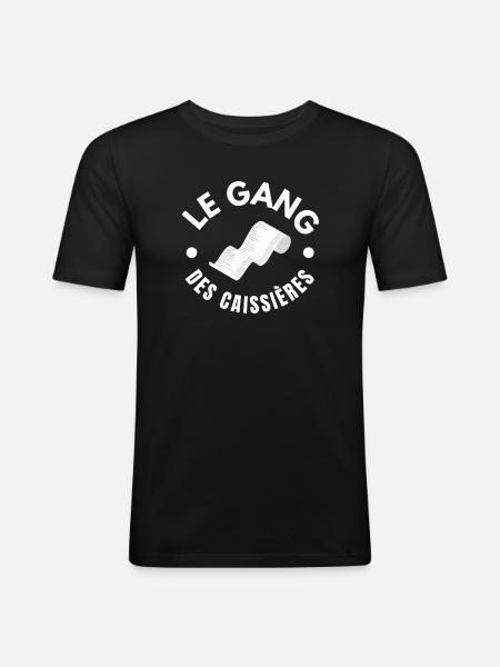 caissière, hôtesse de caisse, distribution - T-shirt près du corps Homme - noir