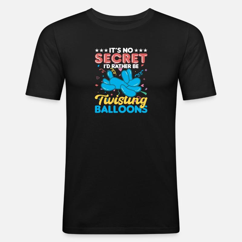 Ballon Twisting Design - Männer Slim Fit T-Shirt - Schwarz