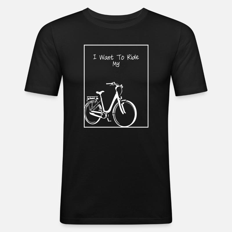 Bicycle Silhouette on Black - Men's Slim Fit T-Shirt - black