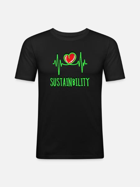 Environment Sustainability Statement Environmental Protection Earth - Men's Slim Fit T-Shirt - black