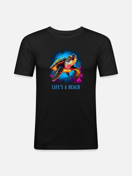 Life's a beach - Men's Slim Fit T-Shirt - black