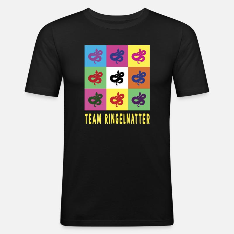 Team Ringelnatter - Männer Slim Fit T-Shirt - Schwarz