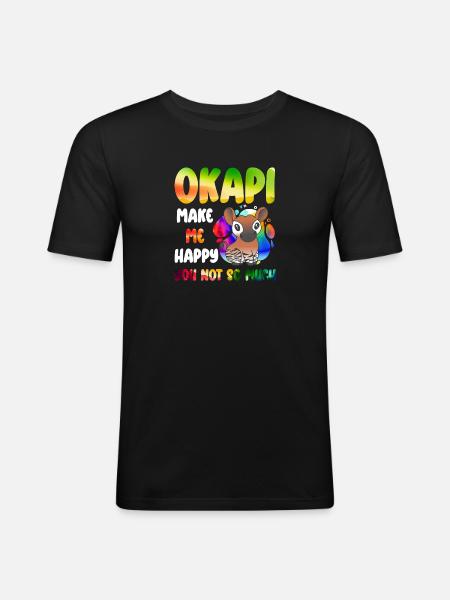 Okapi Wächter des Waldes - Männer Slim Fit T-Shirt - Schwarz