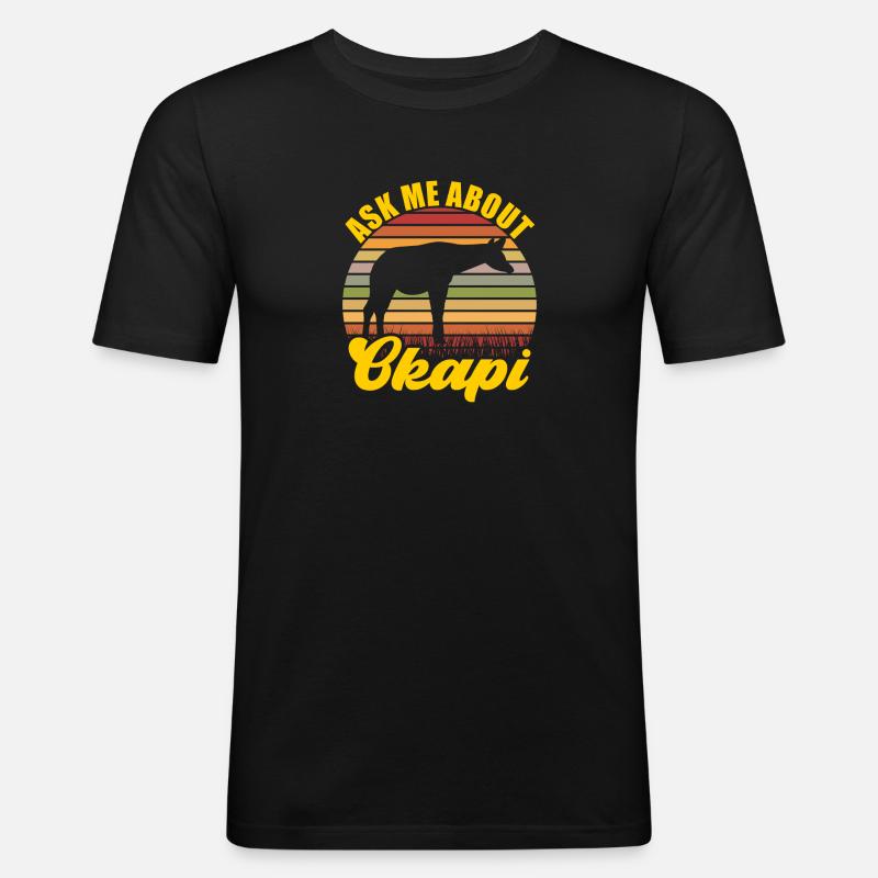Okapi in der Wildnis entdecken - Männer Slim Fit T-Shirt - Schwarz