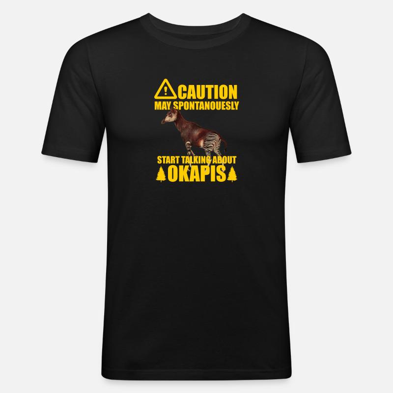 Okapi der Waldflüsterer - Männer Slim Fit T-Shirt - Schwarz