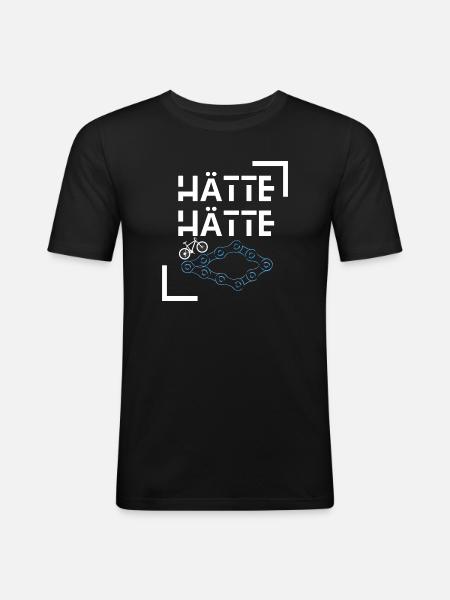 Hätte Hätte Fahrradkette - Männer Slim Fit T-Shirt - Schwarz